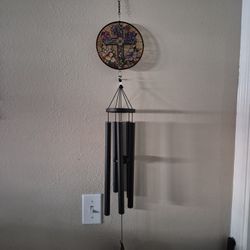 Cross Stain Glass Wind Chime 