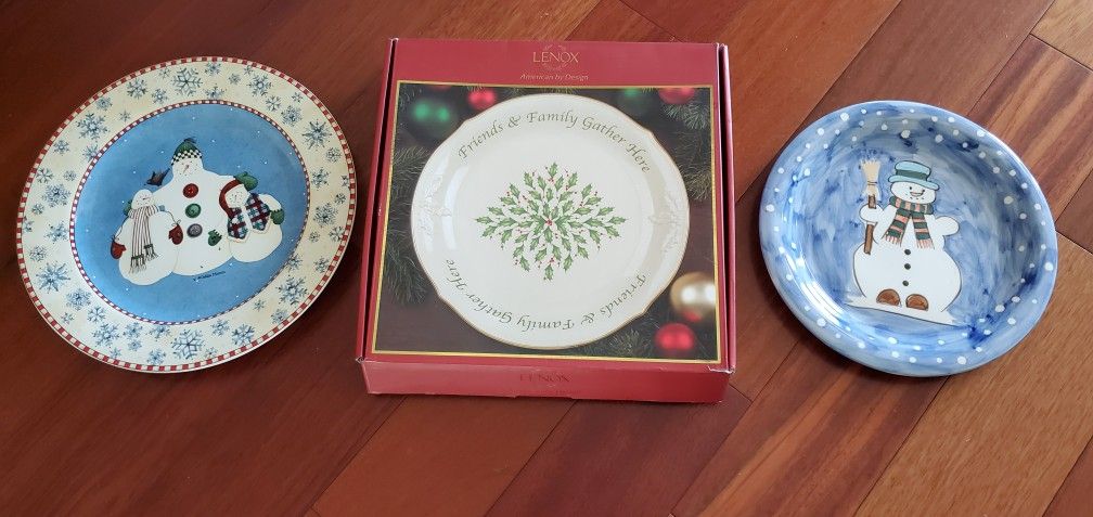 Three Holiday Plates/platters