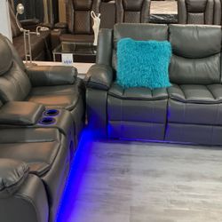 Sofás RECLINER With LED Light FINANCIAMOS SOLO$53DOWN 