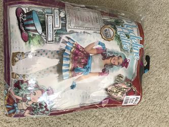 Halloween costume. Madeline mad hatter. Child large 12-14