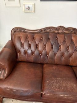 Antique real wood couch