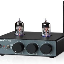 AIYIMA T1 PRO Tube Preamp Vacuum Pre-amp Receiver Home Audio Preamplifier with RCA/Bluetooth Input Bass Treble Controls for HiFi Stereo Amplifier/Powe