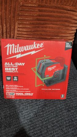 M12 Milwuakee Green Laser  Cross Lines 165'