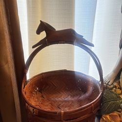 Vintage Horse Basket