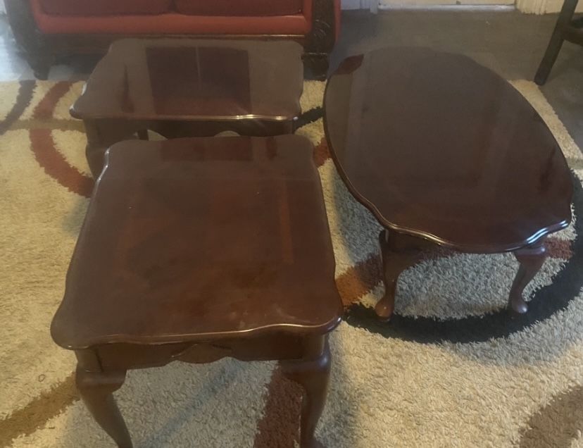 End Table Set Beautiful Cherry Wood