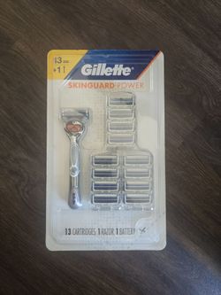 Brand New HTF Rare Gillette SkinGuard Power Men's Razor Handle 13 Blade Refills