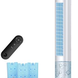 Evaporative Air Cooler, 35" Windowless Air Conditioner Portable w/3 Speeds, 25ft Remote, Smart Timer & Water Tank, Portable Air Conditioners No Window