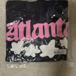Brand New Navy Blue/pink Atlanta Sp5der Hoodie Size Large