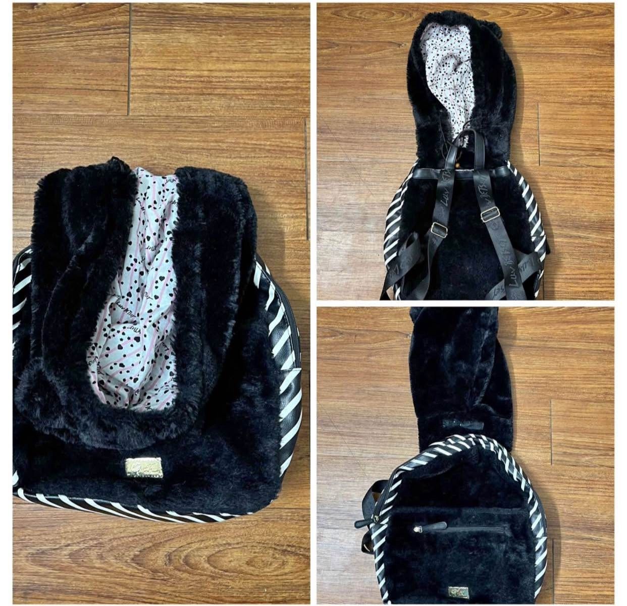 Faux Fur Backpack for Girl in Very Good Condition