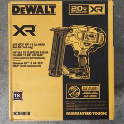 New Dewalt 18ga Brad Nailer 20V  -Tool Only.