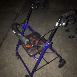 Very Nice Fold Up Lightweight Walker With Seat And Handbrakes Only $50 Firm
