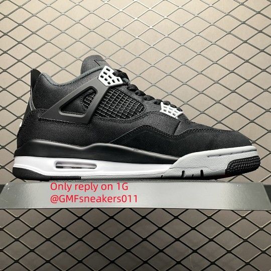 Air Jordan 4 Retro   Black Canvas