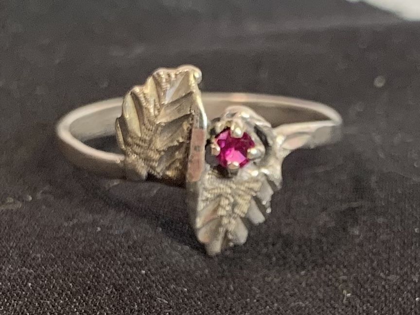 Sterling Silver Ruby Ring Size 8