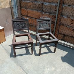 2 Antique Asian Chairs ready to be restored