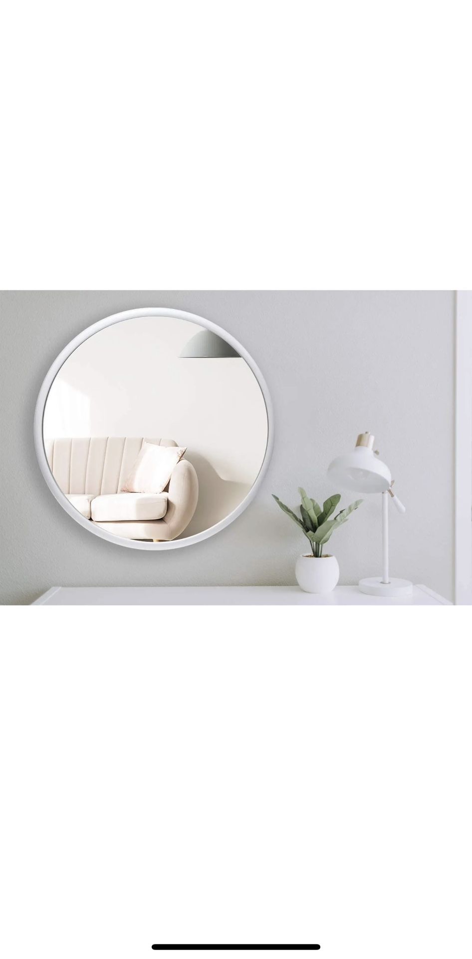 Clock by Room Argento 22 Inch Wall Accent Mirror with Simple Frame