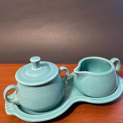 Fiestaware Cream & Sugar Set ,Turquoise 