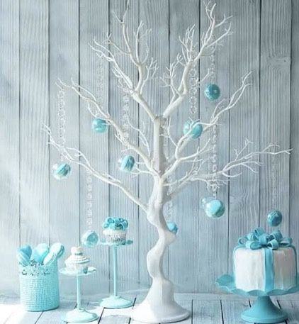 Manzanita Tree Centerpiece 30”Metallic Silver - Decorative Artificial Tree.  Beautiful Manzanita Tree Centerpiece 30" Metallic Silver - Decorative Art