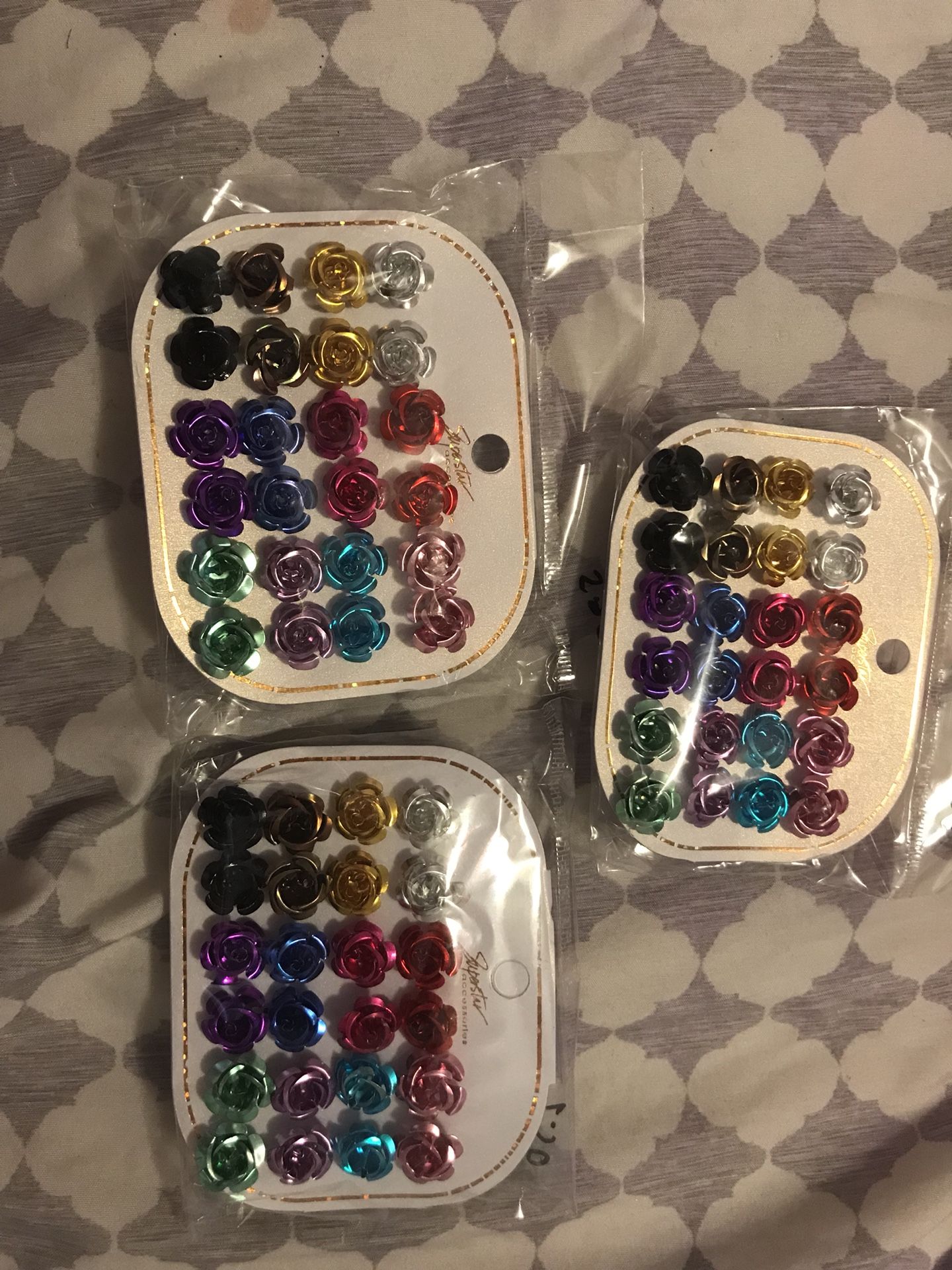 Chrome flower earrings