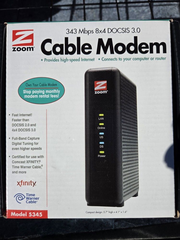 Zoom Cable Modem.  Lightly Used.