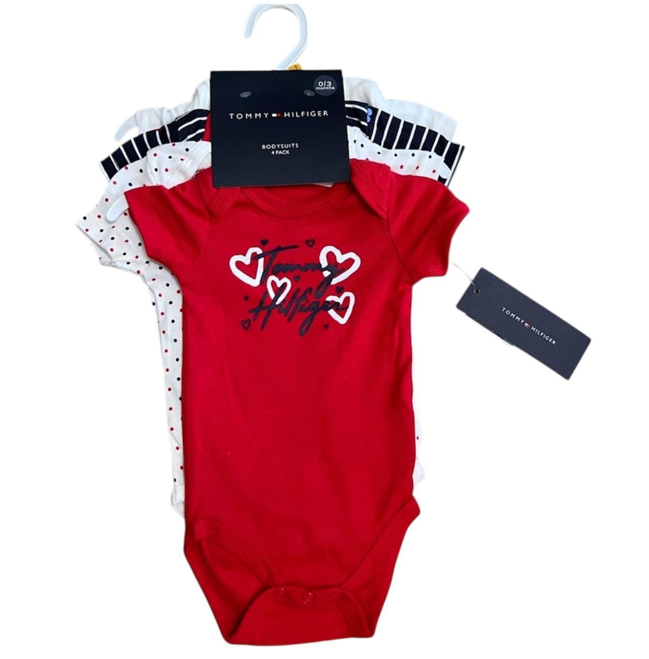 Tommy Hilfiger Baby Onesies Bodysuit Set Of 4 (0-3 Months)