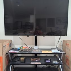 Complete Entertainment System  W/ Shelves, and 55' inch TLC Flat Screen Television 