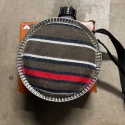 Ozark Trail Desert 2 Quart Striped Cloth & Metal Canteen with Box