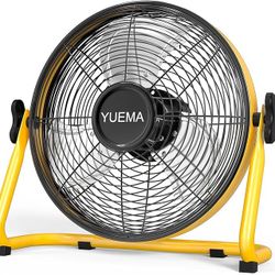 BRAND NEW 12" Rechargeable Cordless Battery Operated Floor Fan with 360 Degree Manual Tilt 12 Speed for for Camping Travel Patio Tent Indoor Outdoor