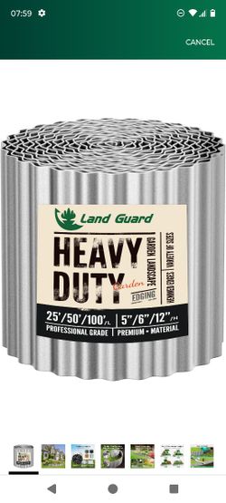 Land Guard Corrugated Garden Edging Border, 6" x 100' Landscape Paver Edging,