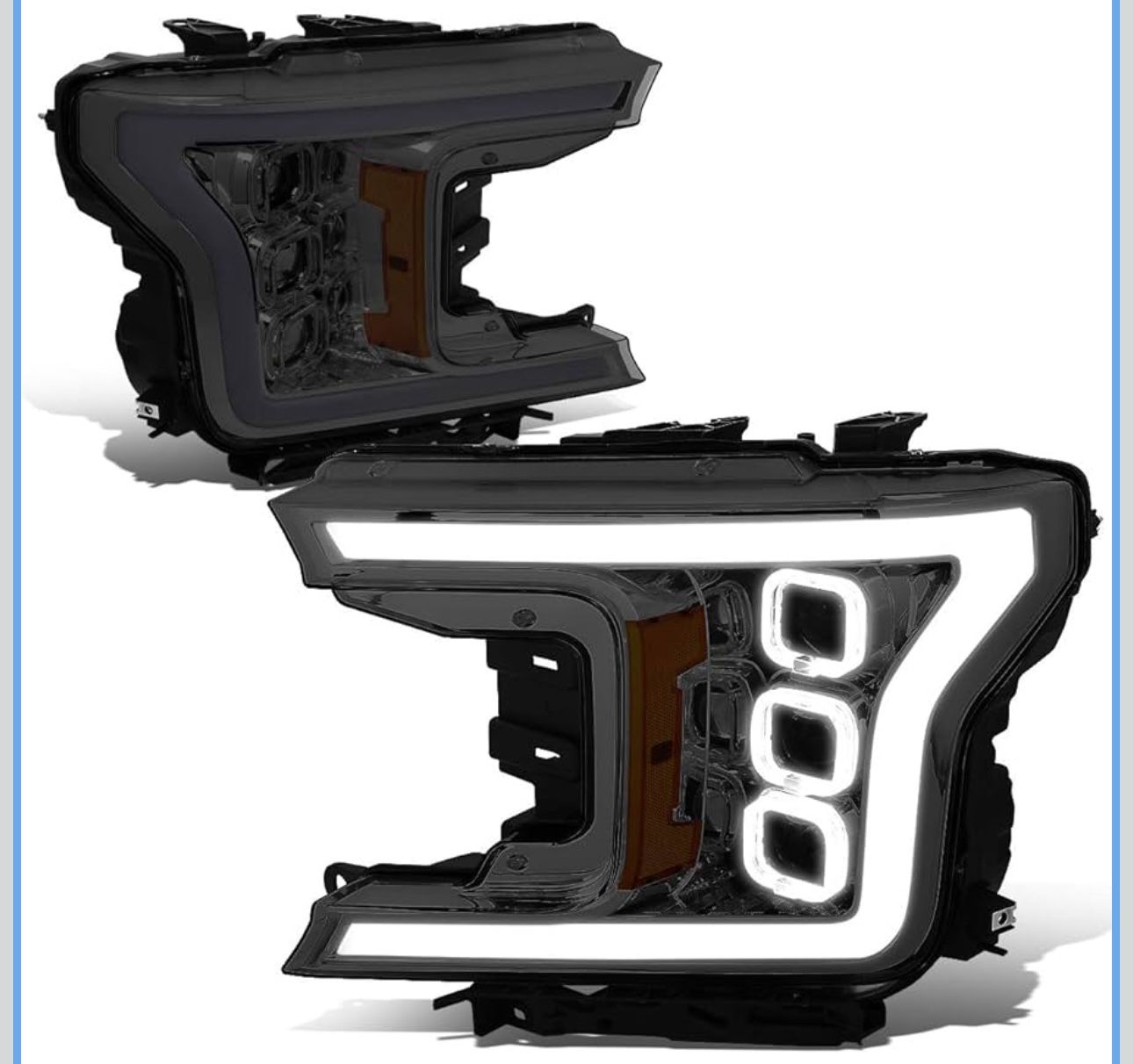 LA Zona Auto Parts 18 19 and 20 Ford F-150 DRL LED Sequential Headlights Luces Micas Calaveras faros Luz Light