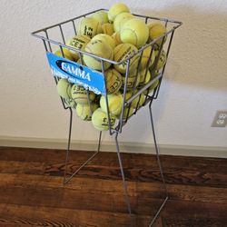 Tennis Ball Hopper + Balls