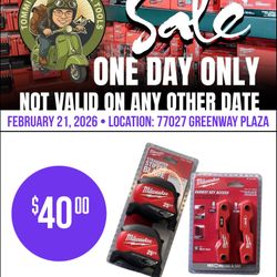 ONE DAY ONLY: Milwaukee 25ft Magnetic Tape Measure (2-Pack) & Folding Hex Key Set