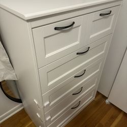 5 Drawer Dresser White 