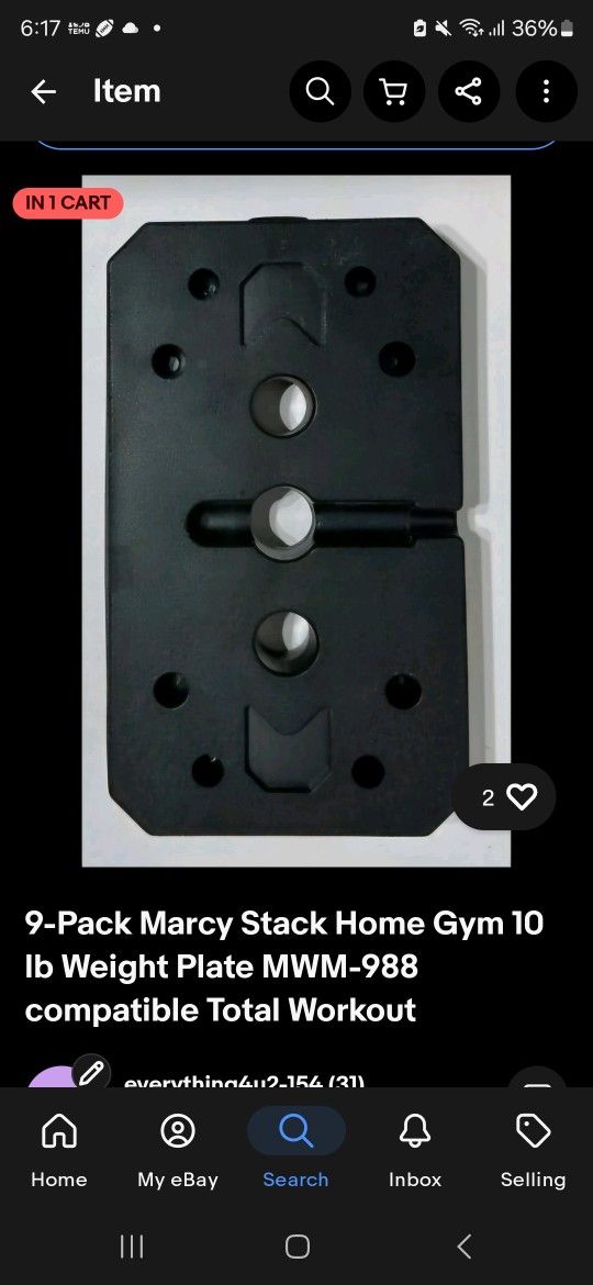 Home Gym 10 lb Weight 9 Plates Set