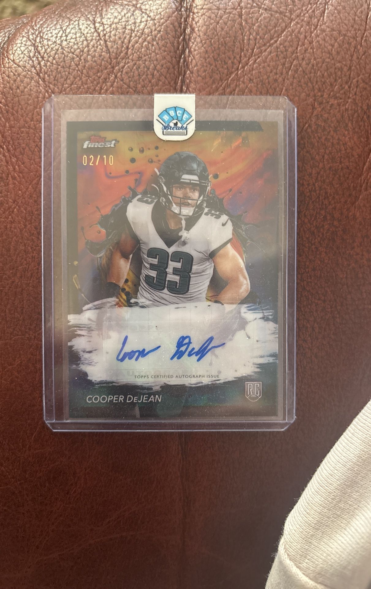 2024 Topps Finest Cooper Dejean Oil Spill /10 Rookie Auto