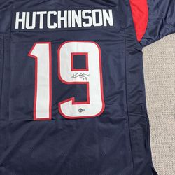 Xavier Hutchinson Signed Autograph Custom Jersey - Metabilia Coa-Houston Texans