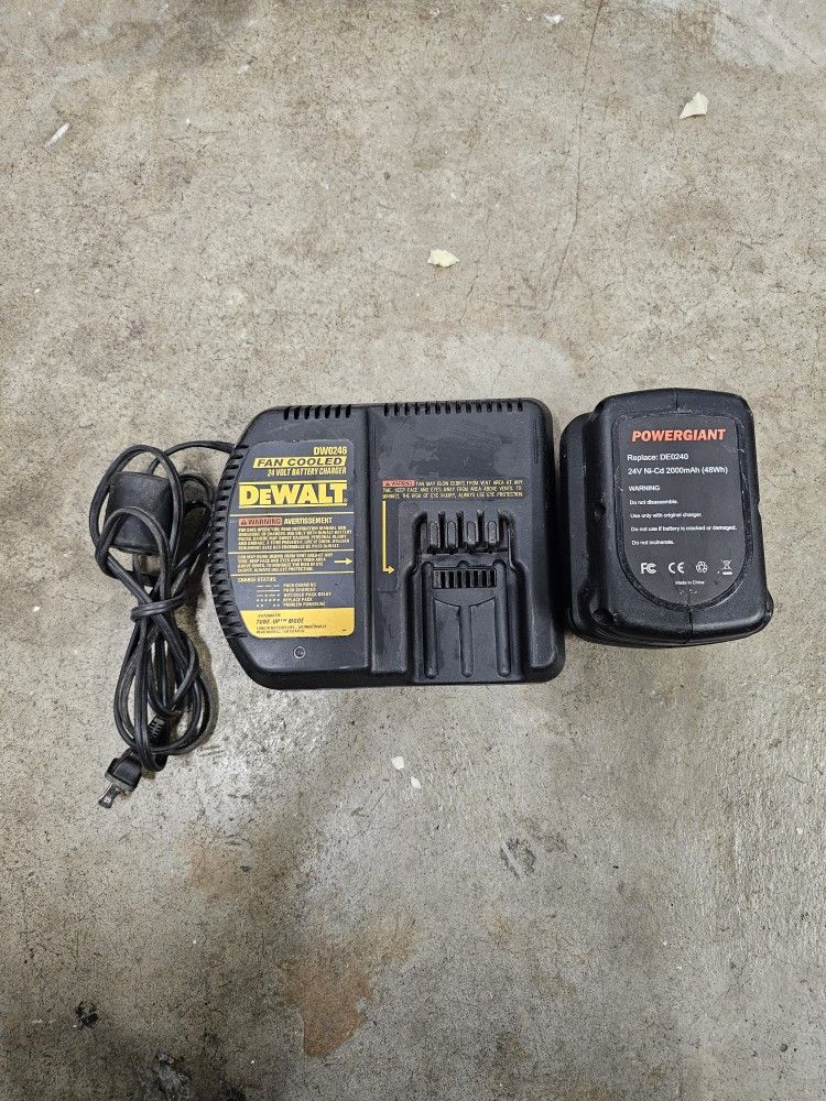 Dewalt Charger 24v DW0246 And Big Battery 