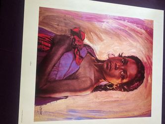 Print by Lucien Crump authentic hand sign  (Lena)