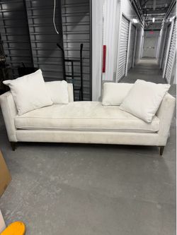 Custom Living Spaces White Sofa | Modern Accent Couch | 79”