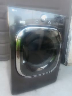 LG Front-Load Electric Dryer Black Steel