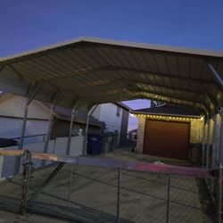 Used---Double Carport 25 By 17 With Side Shade