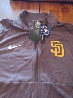 San Diego Padres Team Issued Pro Stock Nike San Diego Padres Authentic Collection Dri-FIT 1/2-Zip Long-Sleeve Size Large NWT