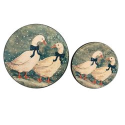Vintage Goose Tin Canister Set Rustic Farmhouse Decor