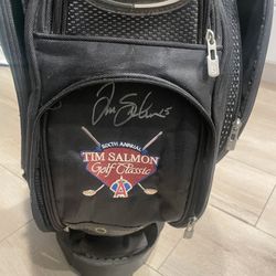Signed Tim Salmon Bennington Golf Cart Bag