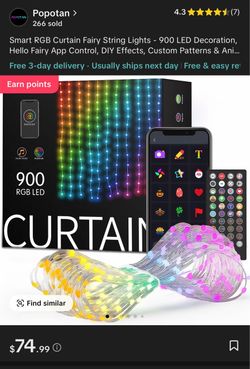 Brand new Smart RGB Curtain Fairy String Lights - 900 LED Decoration (cash & pick up only)