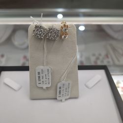 14k 10k Gold Diamond Earrings Different Prices Different Grams Layaway Available 10% Down If You Are Interested Please Ask For Maribel Thank You 