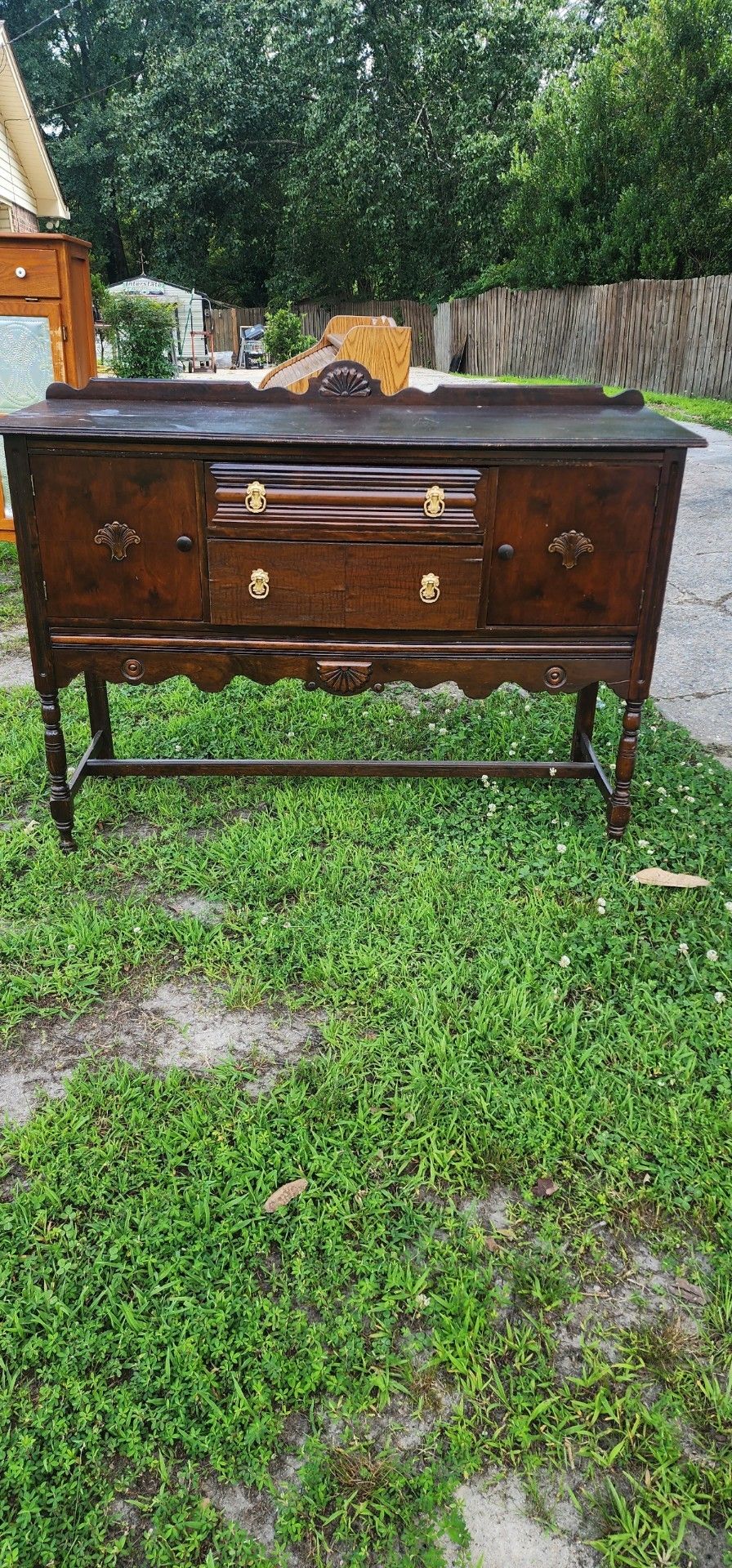 1800s Buffet With Side Table