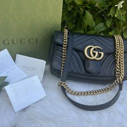 💯 Authentic Gucci Marmount Black Small With Receipts Crossbody Bag Retail Value $2850 
