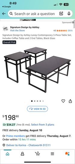 Semi New Coffee Table With Side Tables