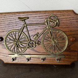 Bicycle Brass Key & Letter Holders Wall Art Decor Unique