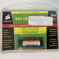 Corsair Memory 1GB DDR2 SDRAM PC2-4200 533MHz RAM | Notebook Memory Brand New Never Opened